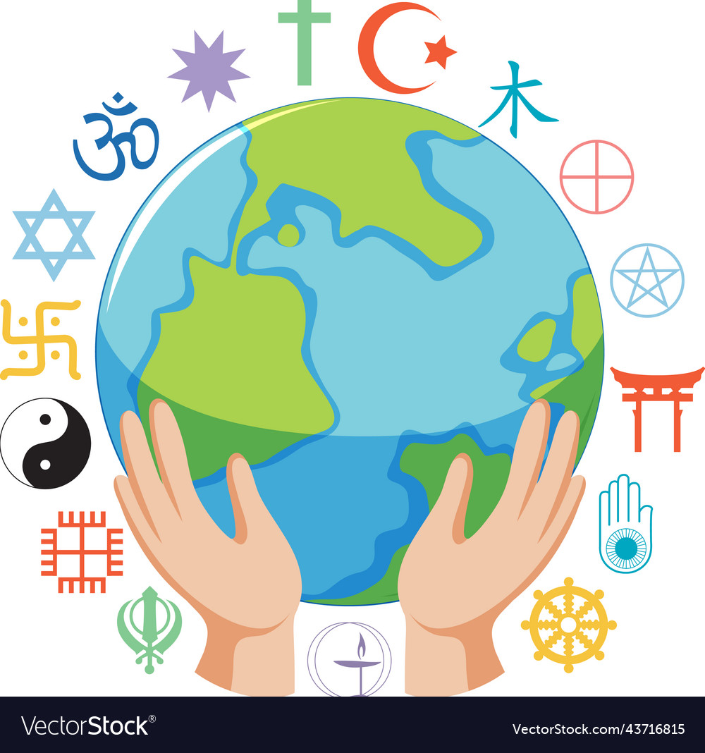 World religion symbols concept