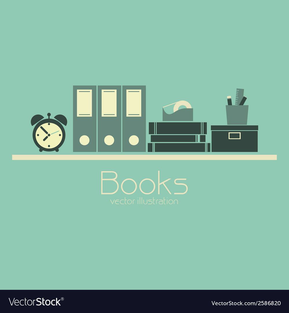 Abstract Bücherregal auf blauem Hintergrund