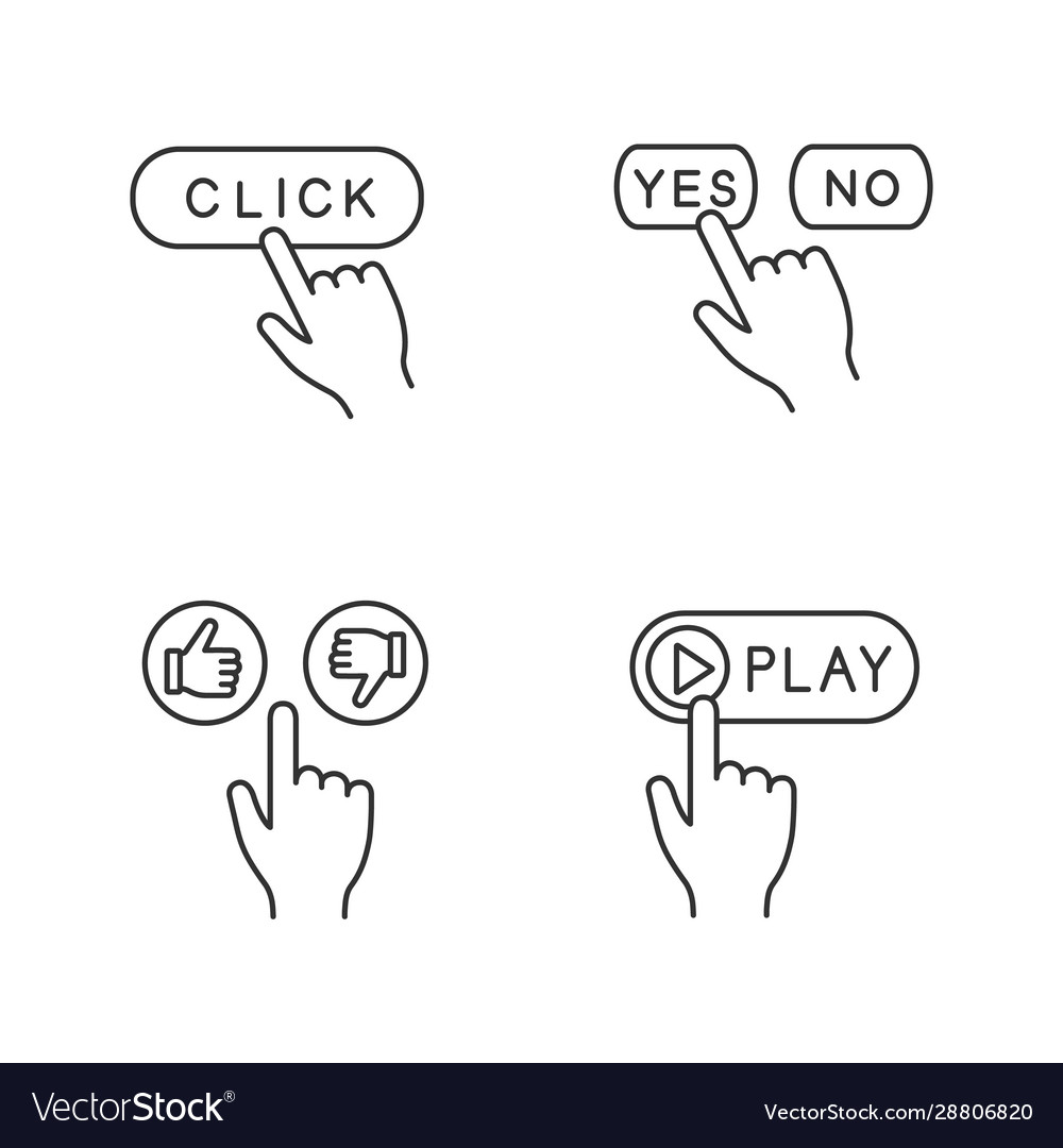 App buttons linear icons set