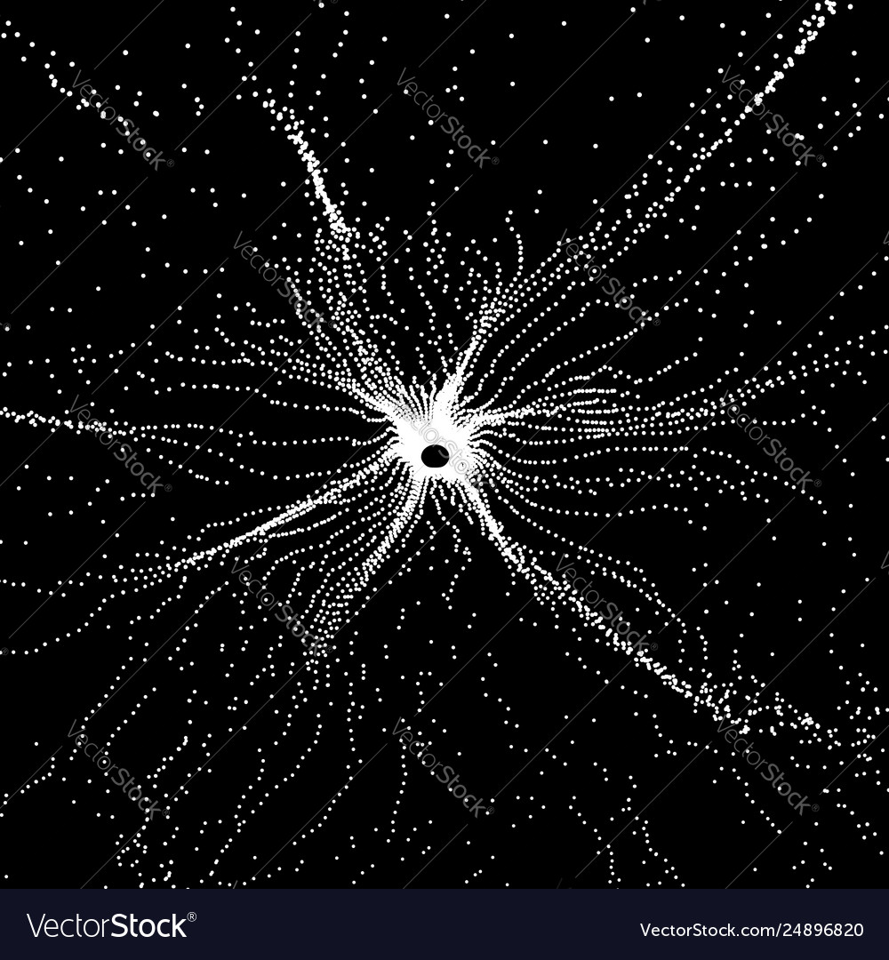 Array with dynamic particles 3d technology style