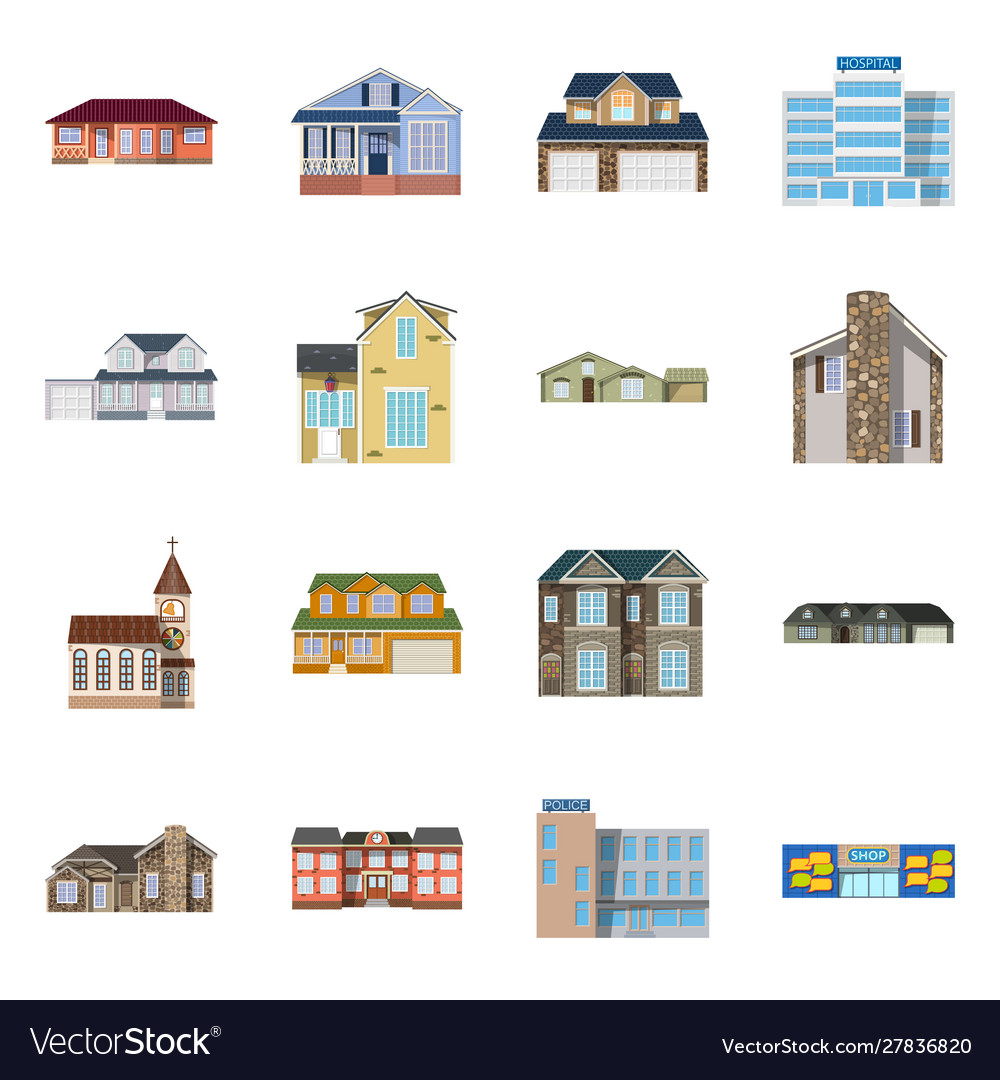 Building and front icon vector image Building and front icon