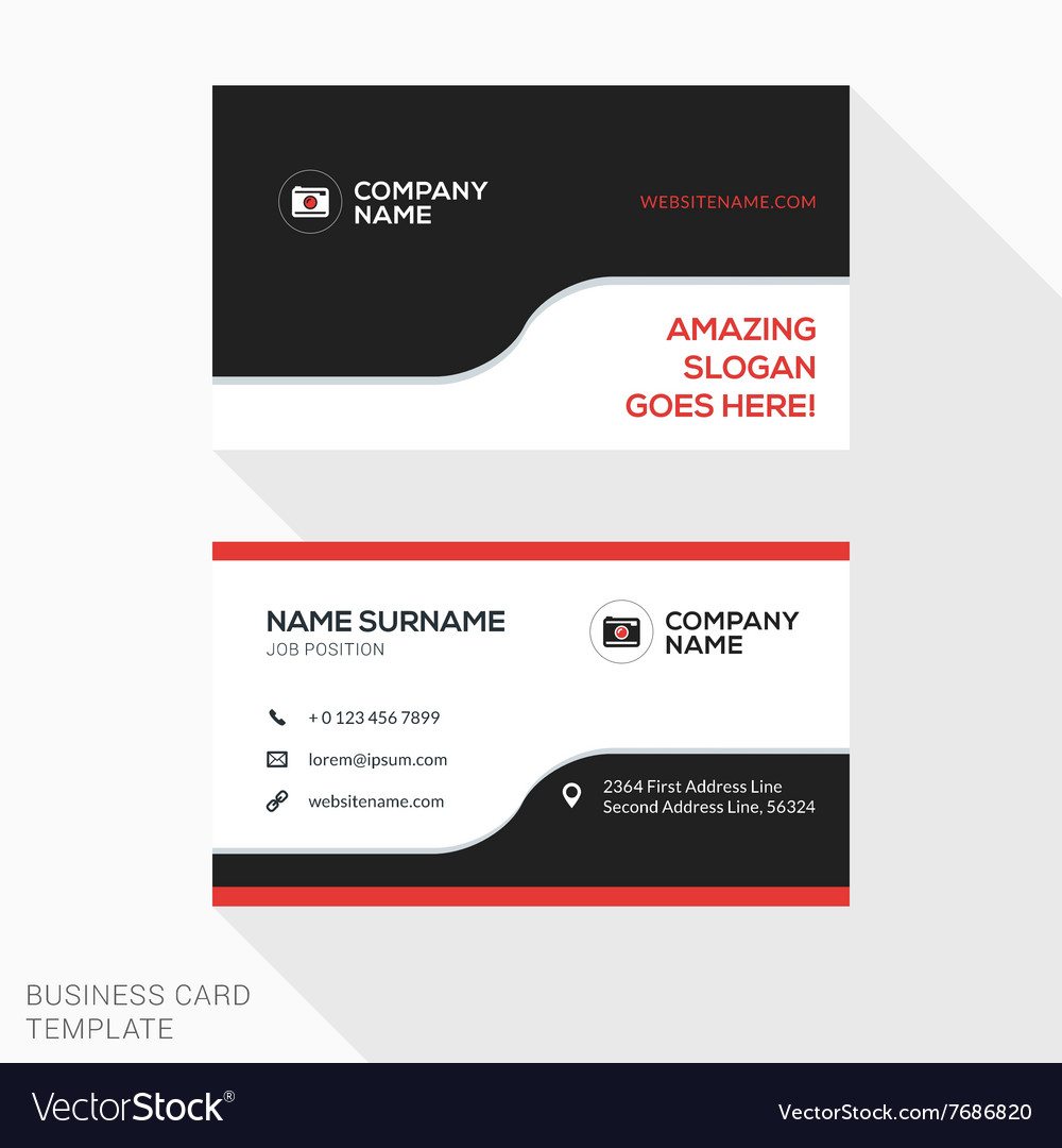 Creative business card template flat design