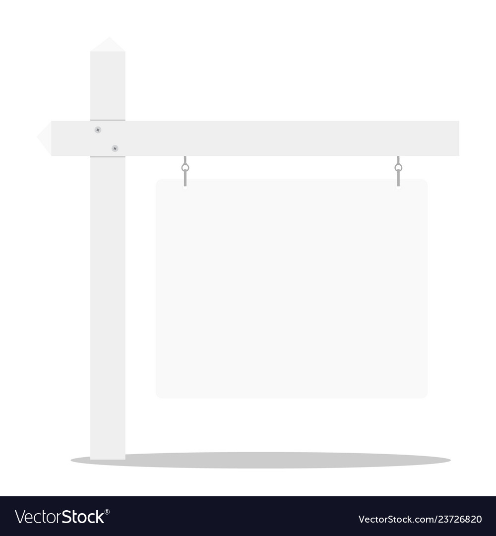 Detailed a blank white real estate sign eps10 Vector Image