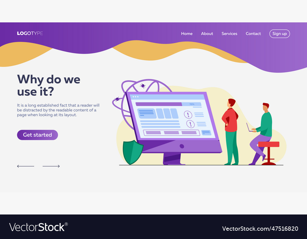 Developers testing software vector image Developers testing software