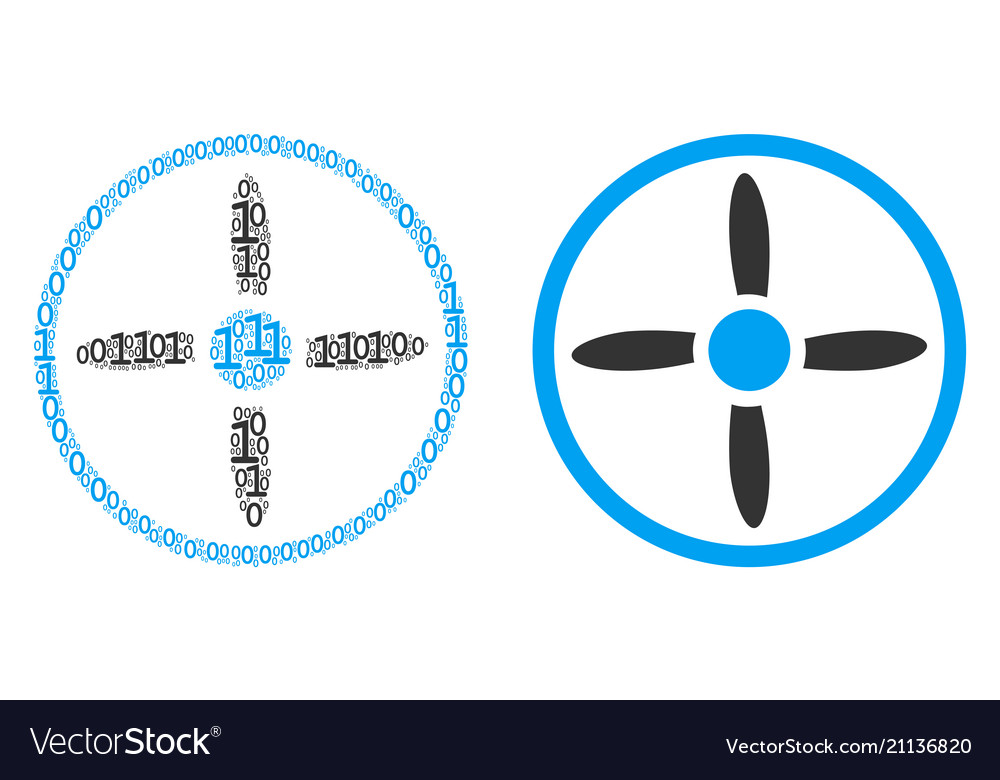 Drone screw collage of binary digits vector image Drone screw collage of binary digits