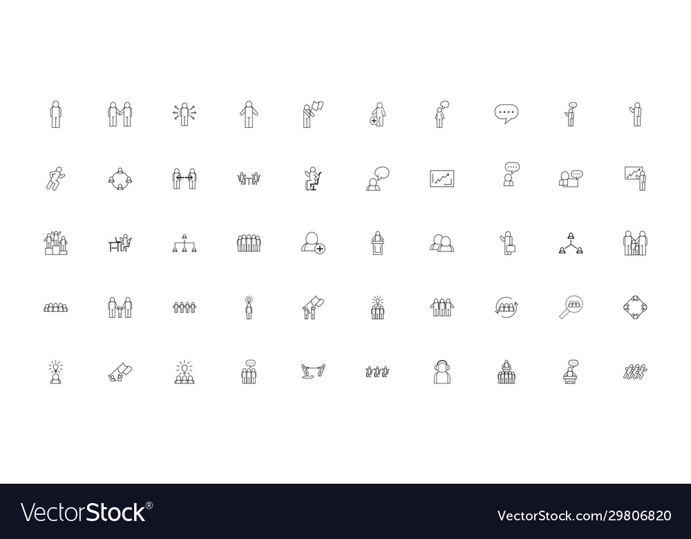 Isolated avatars line style icon set design vector image Isolated avatars line style icon set design