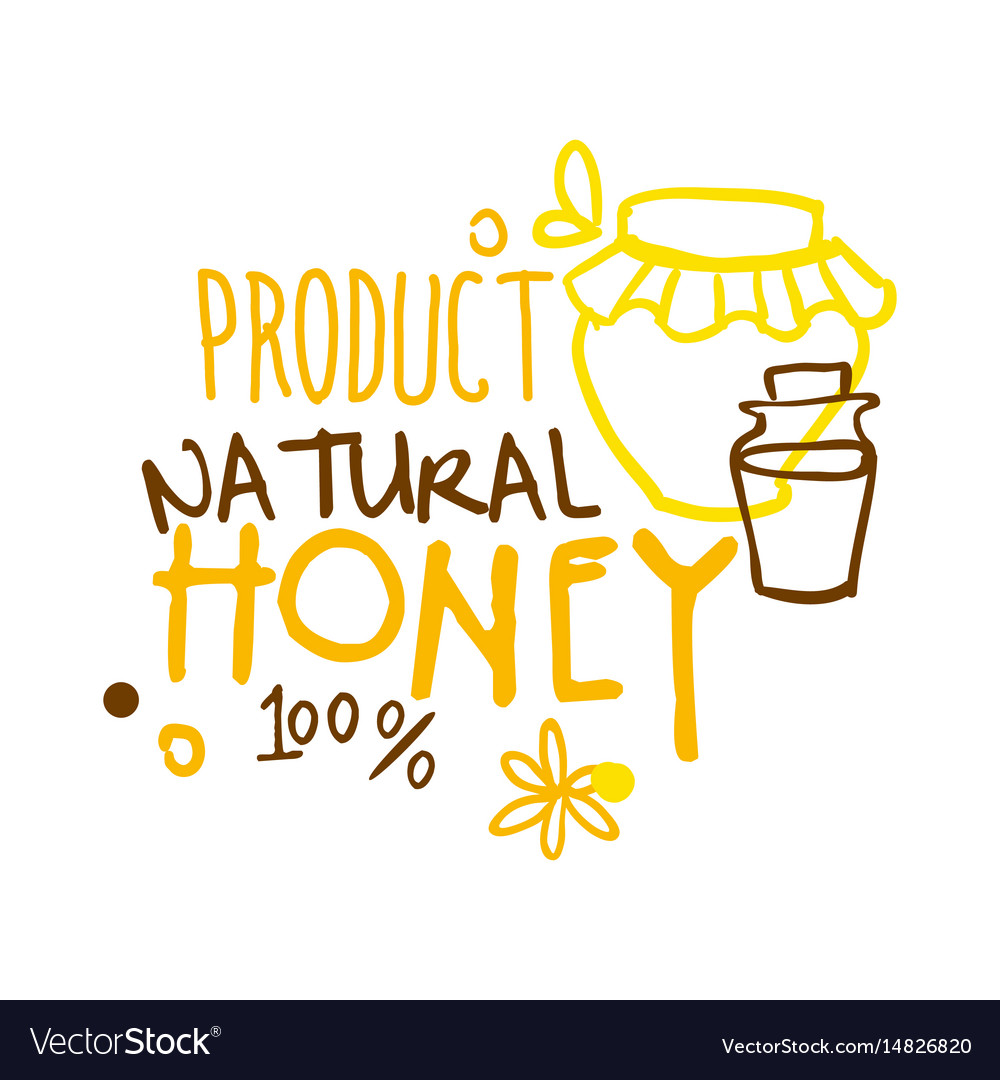 Natural product honey 100 percent logo symbol Vector Image