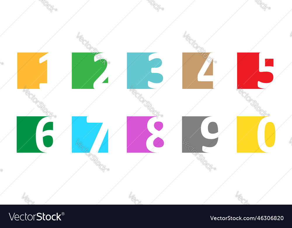 Numbers font icon in flat style typography