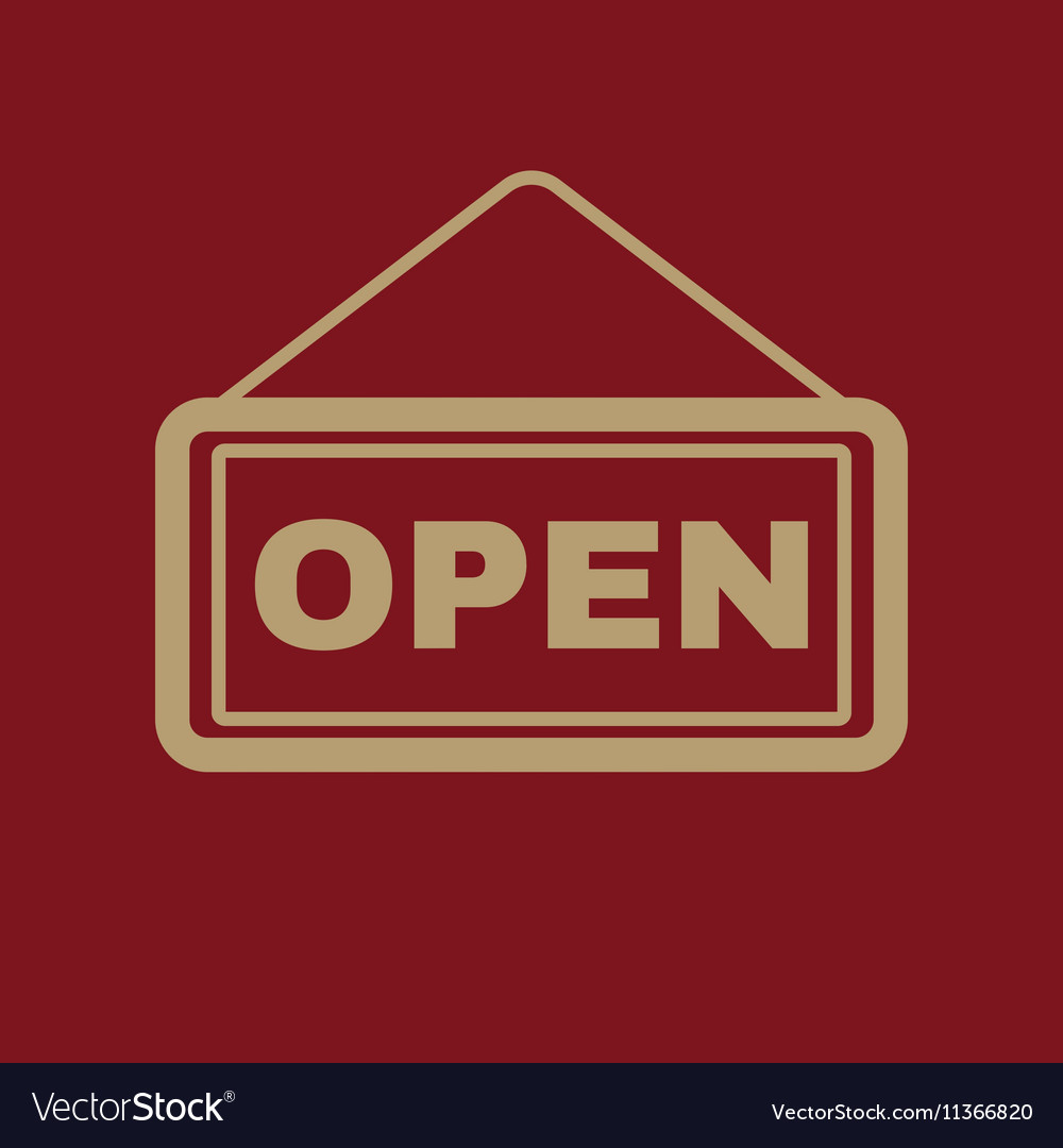 Open sign icon input and entrance symbol