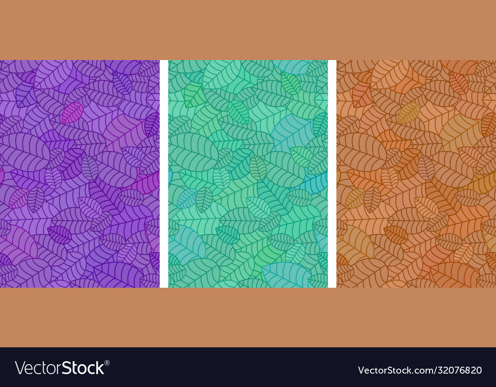 Seamless linear leaves pattern vertical plant Vector Image