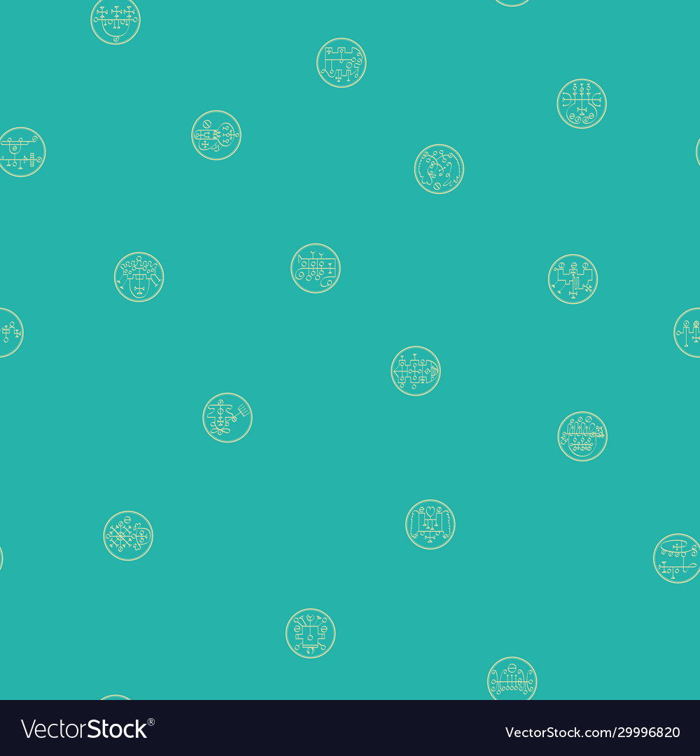 Seamless pattern with symbols demons