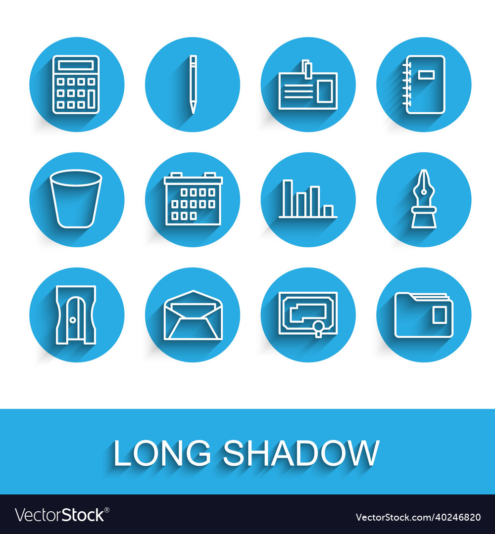 Set line pencil sharpener envelope calculator vector image Set line pencil sharpener envelope calculator