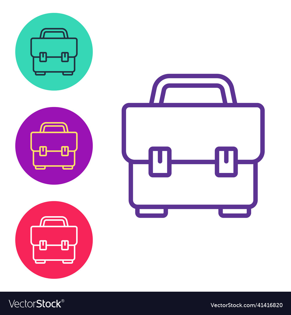 Set line toolbox icon isolated on white background