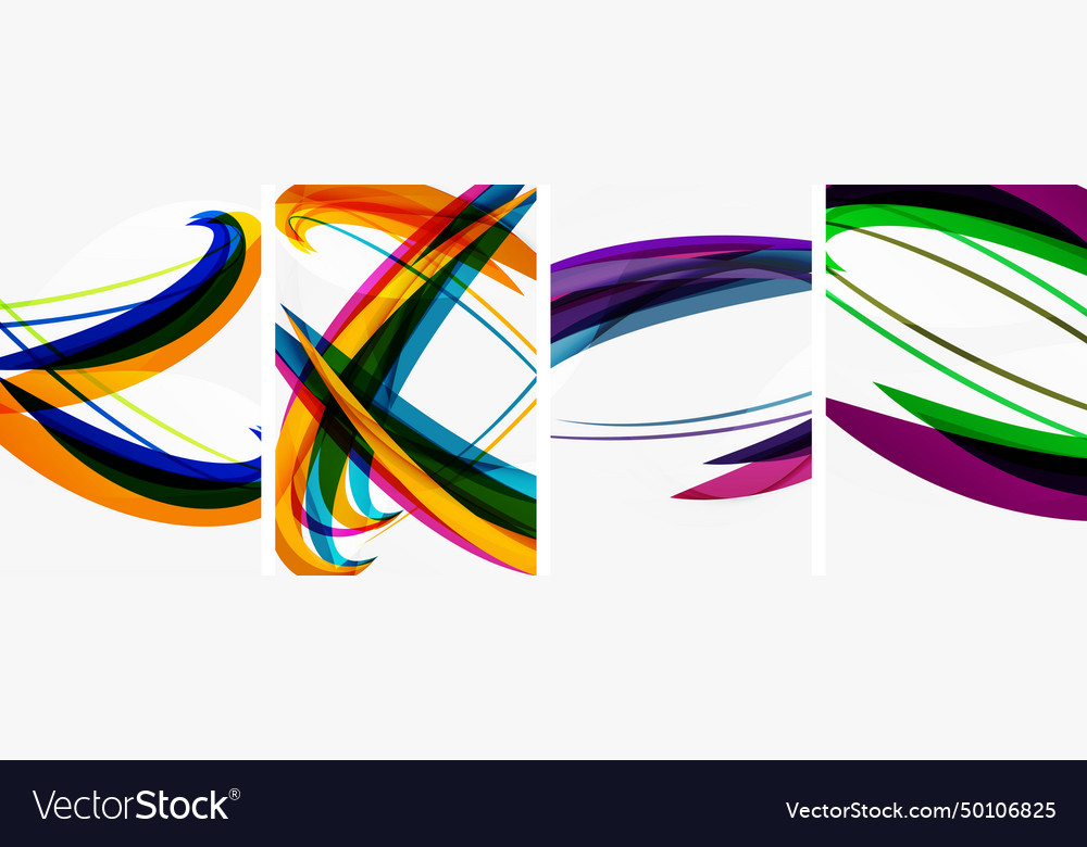 Abstract colorful wave posters for wallpaper Vector Image