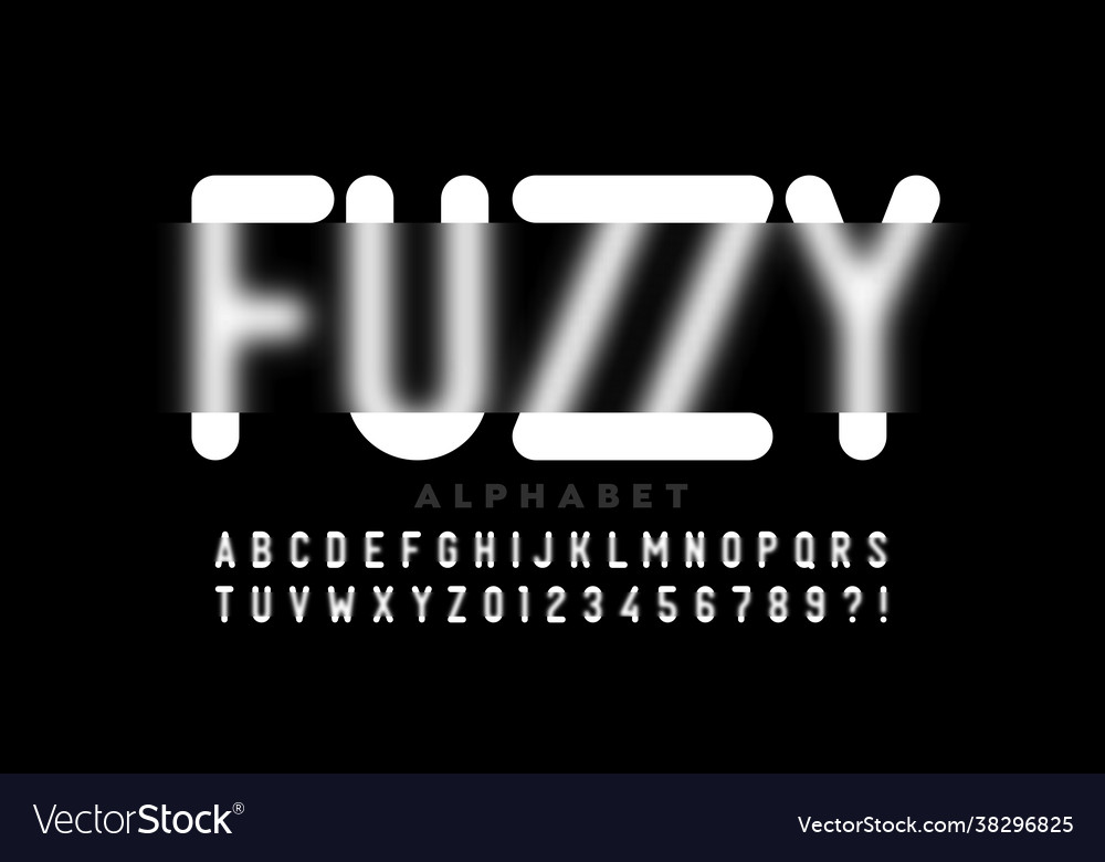 Blurry effect font design fuzzy alphabet letters Vector Image