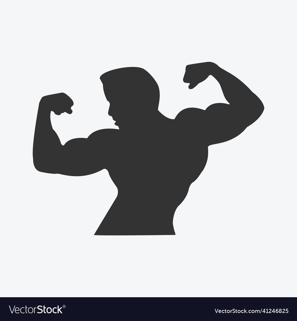 Body builder power strength gym fitness club icon Vector Image