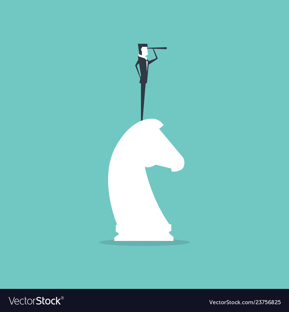 Geschäftsmann auf Chess Horse