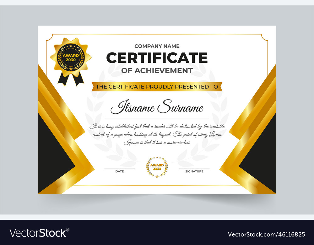 Corporate certificate design for education sports Vector Image