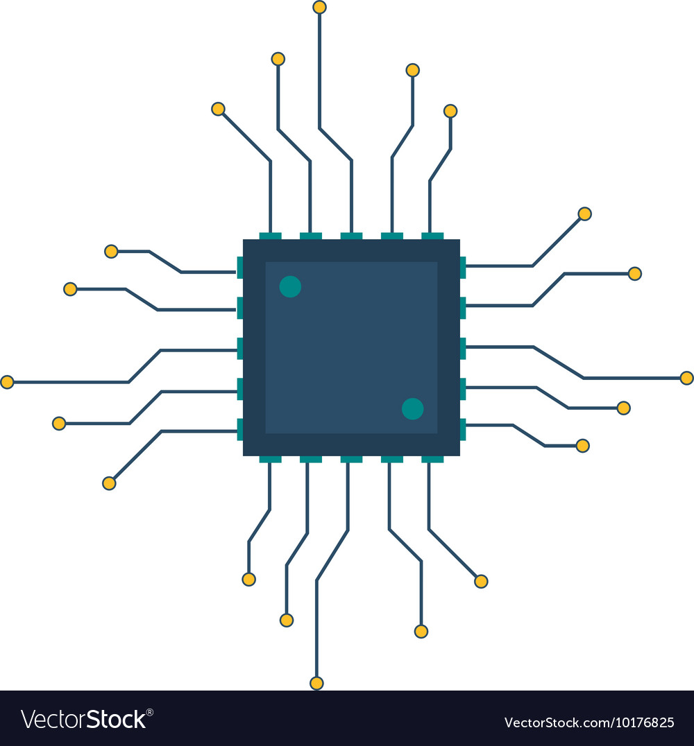 Cpu circuit board icon Royalty Free Vector Image