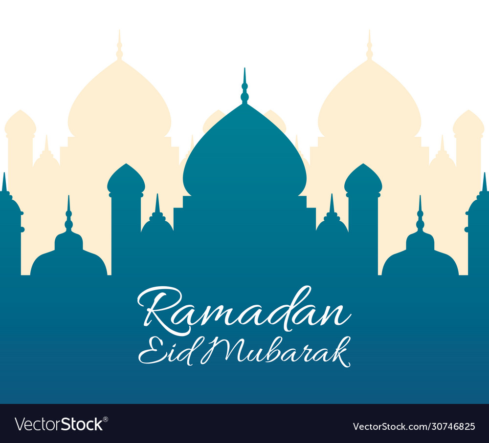 Eid mubarak celebration with taj mahal Royalty Free Vector