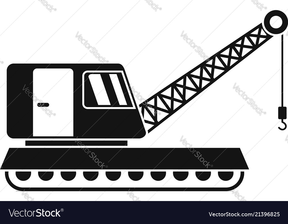 Excavator crane icon simple style Royalty Free Vector Image