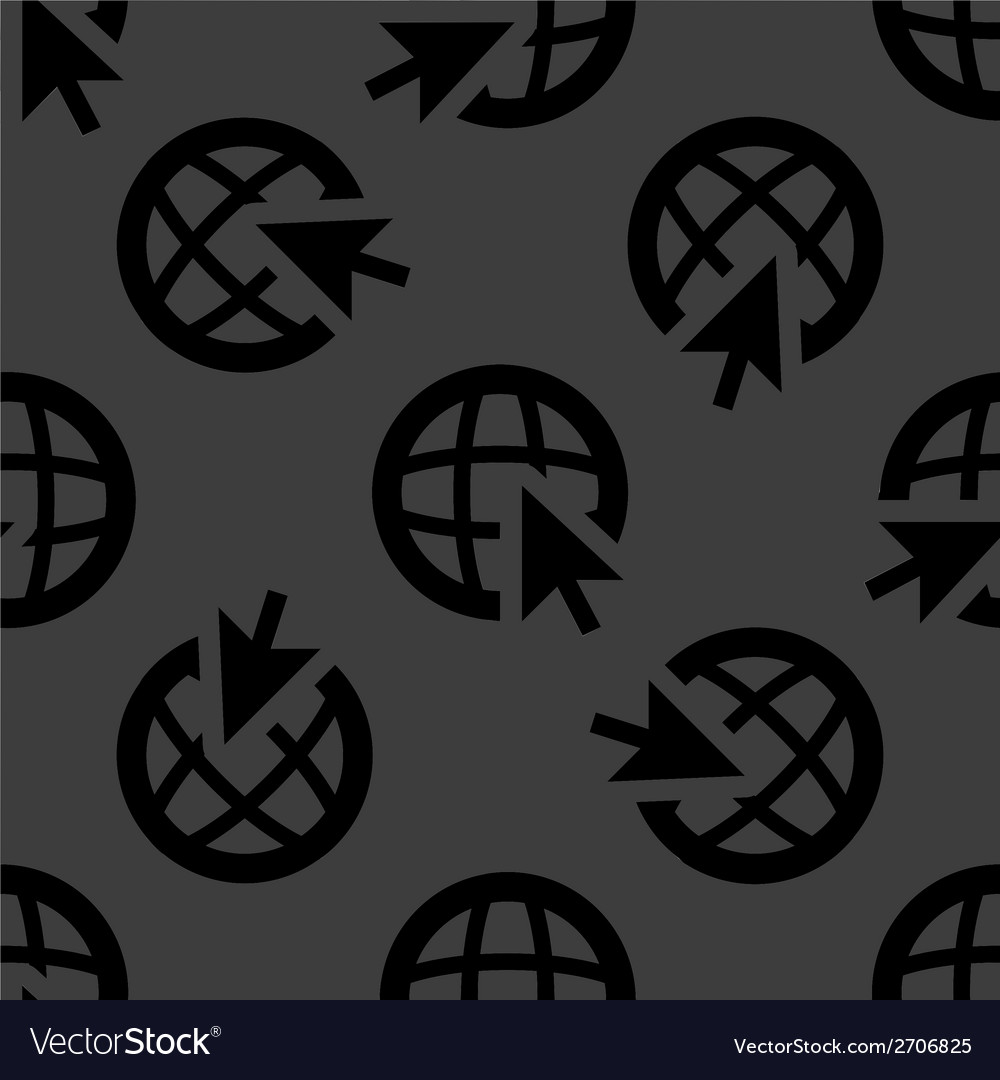 Globe web icon flat design seamless pattern