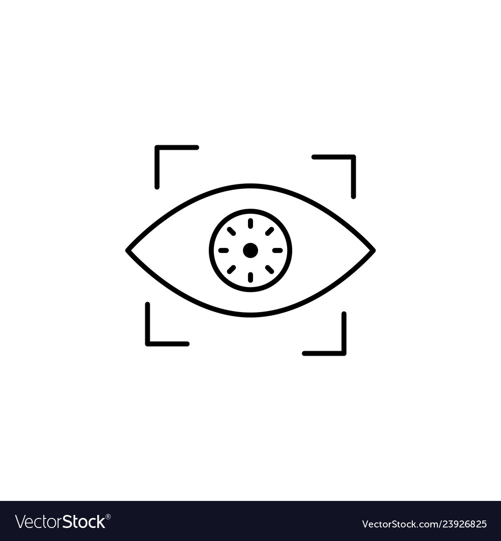 Hacker biometric recognition icon on white vector image Hacker biometric recognition icon on white