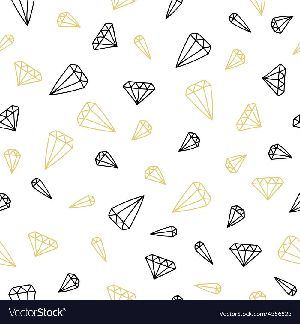 Hand drawn seamless background of diamonds