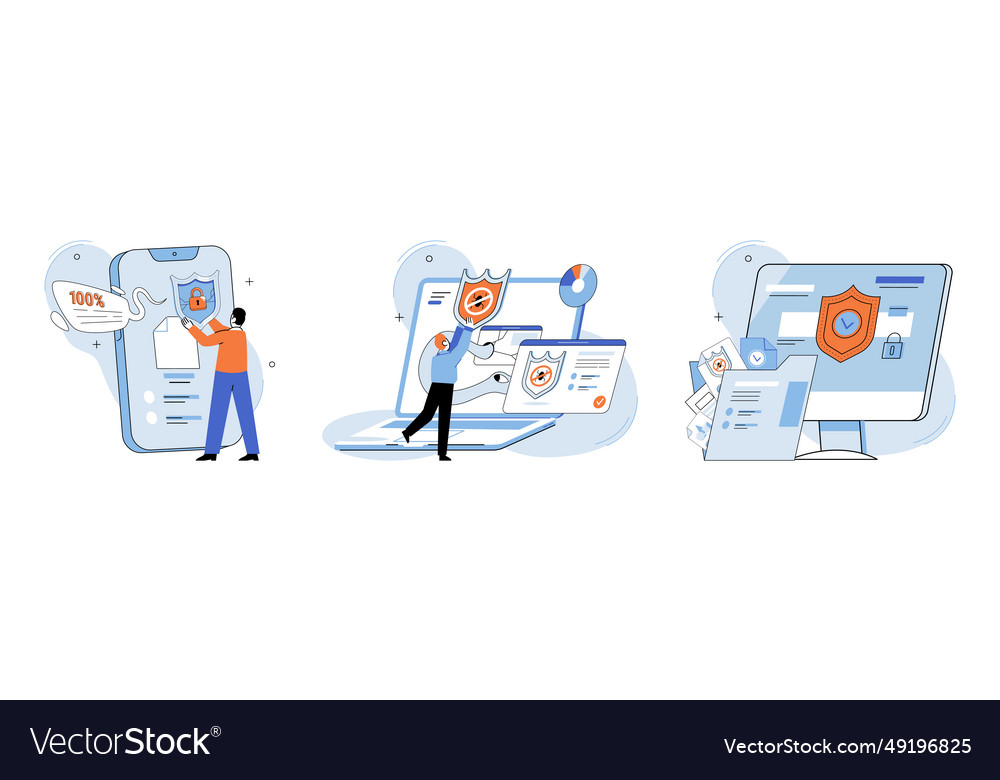 Malware spyware virus alerts notify users vector image Malware spyware virus alerts notify users