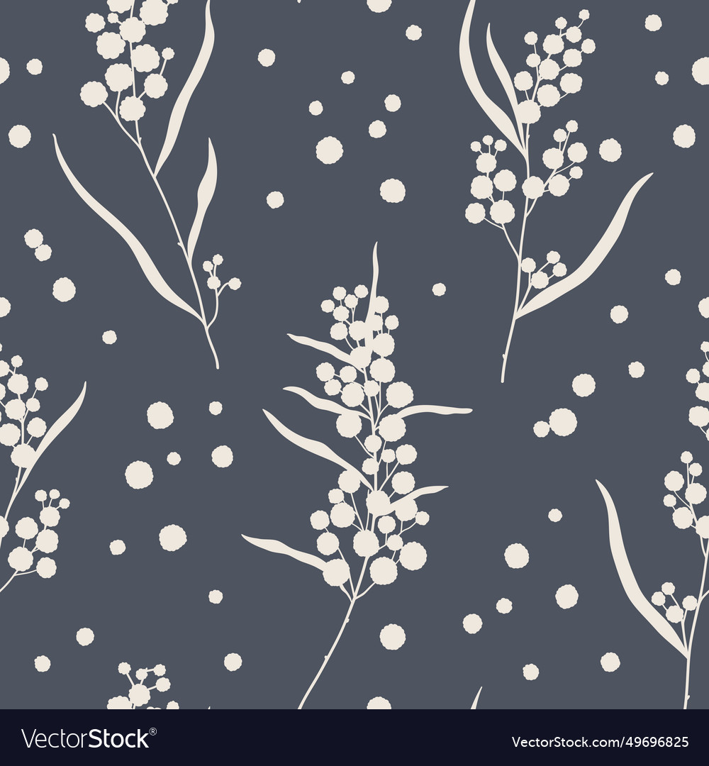 Monochrome Wattle Branch Pattern