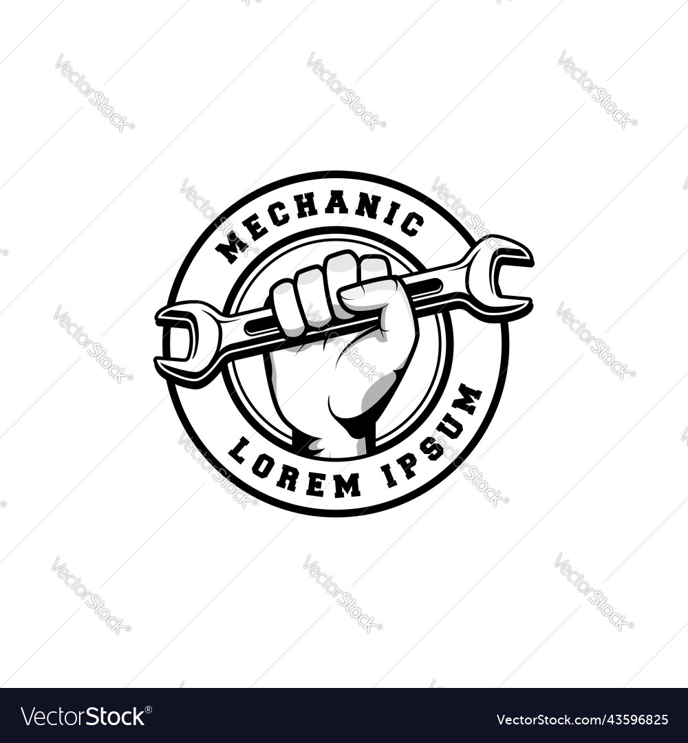 Retro Mechanic Badge Logo