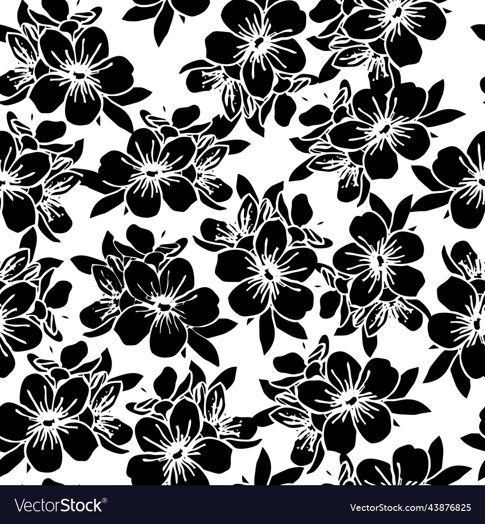 Seamless floral pattern of white flowers Vector Image