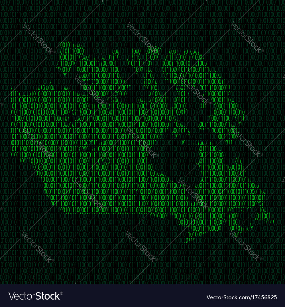 Silhouette of canada from binary digits