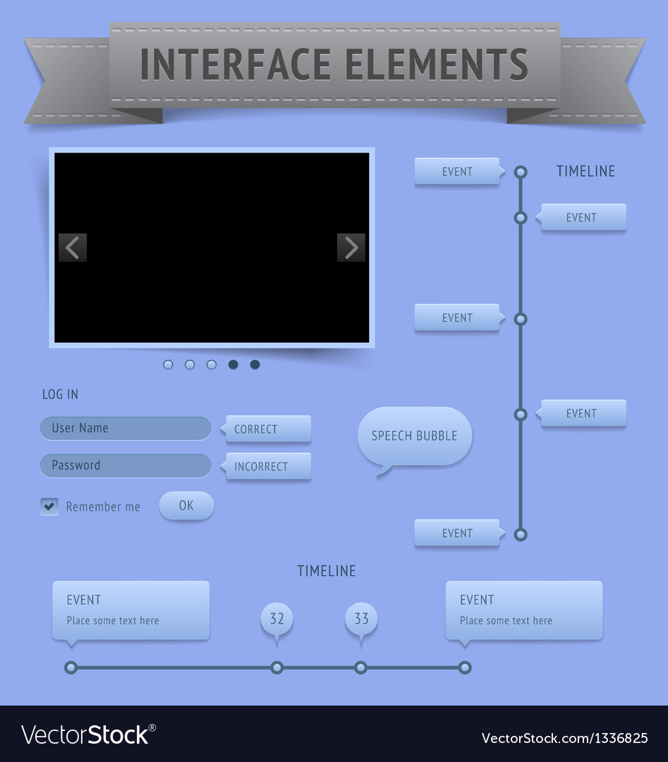 User interface elements Royalty Free Vector Image