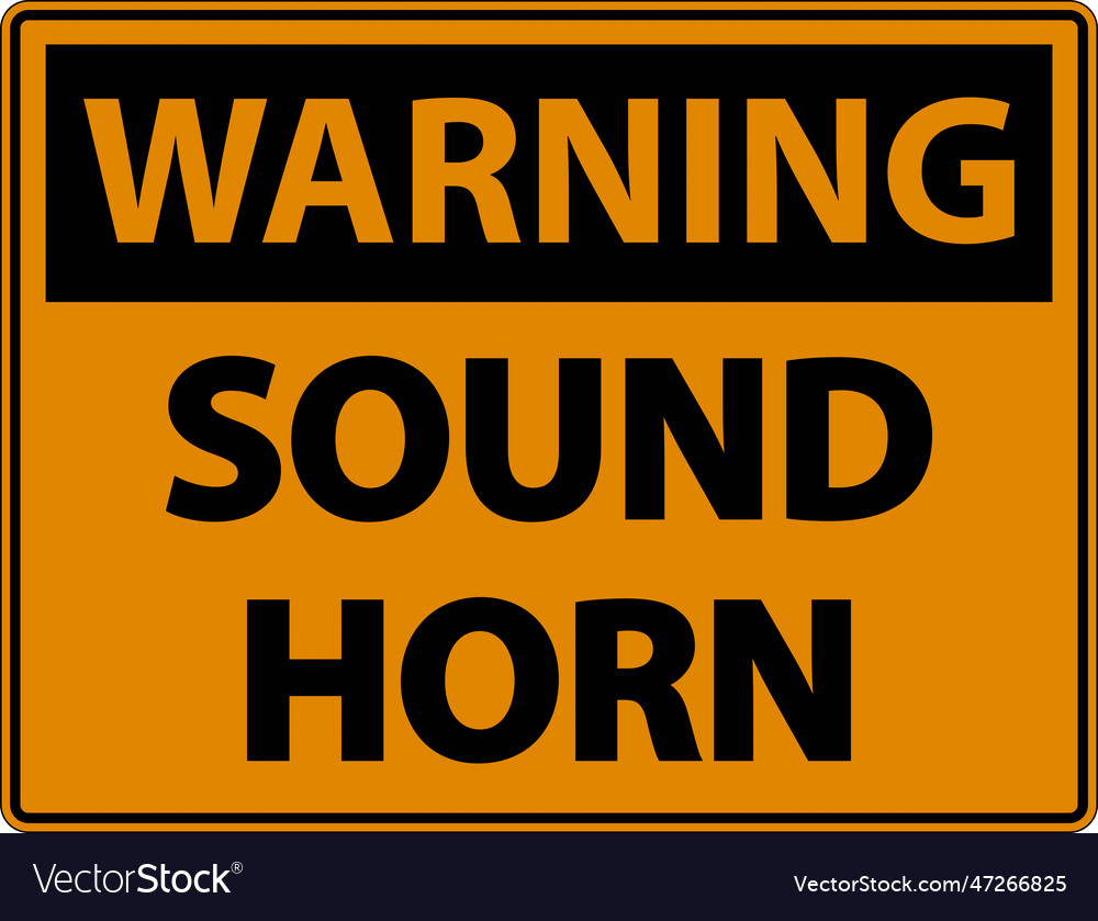 Warning sound horn sign on white background Vector Image
