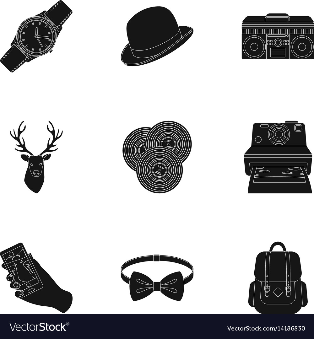 A set of icons about the style hipster