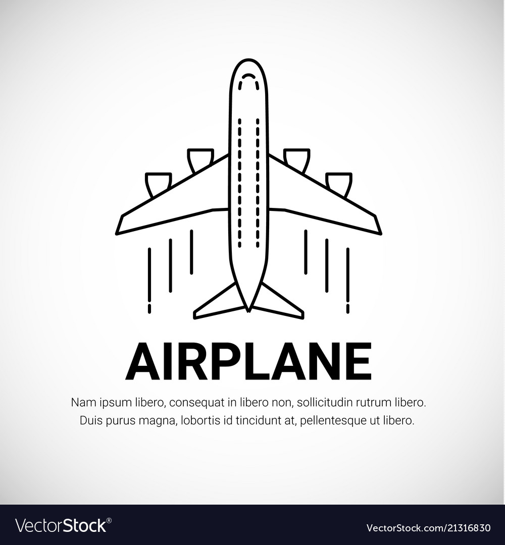 Airplane plane airliner logotype isolated on white vector image Airplane plane airliner logotype isolated on white