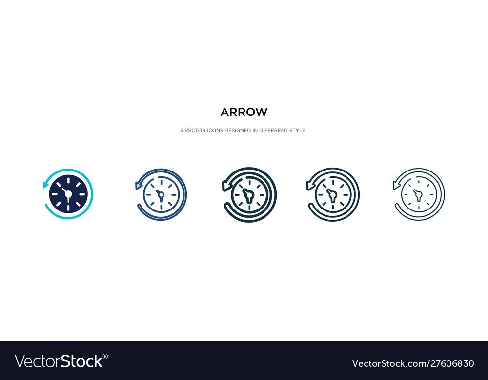 Arrow icon in different style two colored