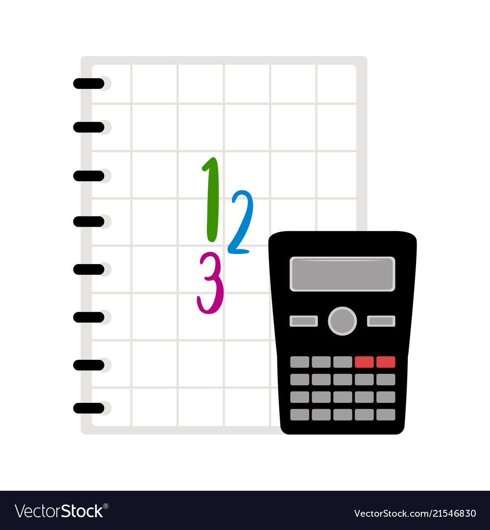 Calculator with a book icon math class symbol