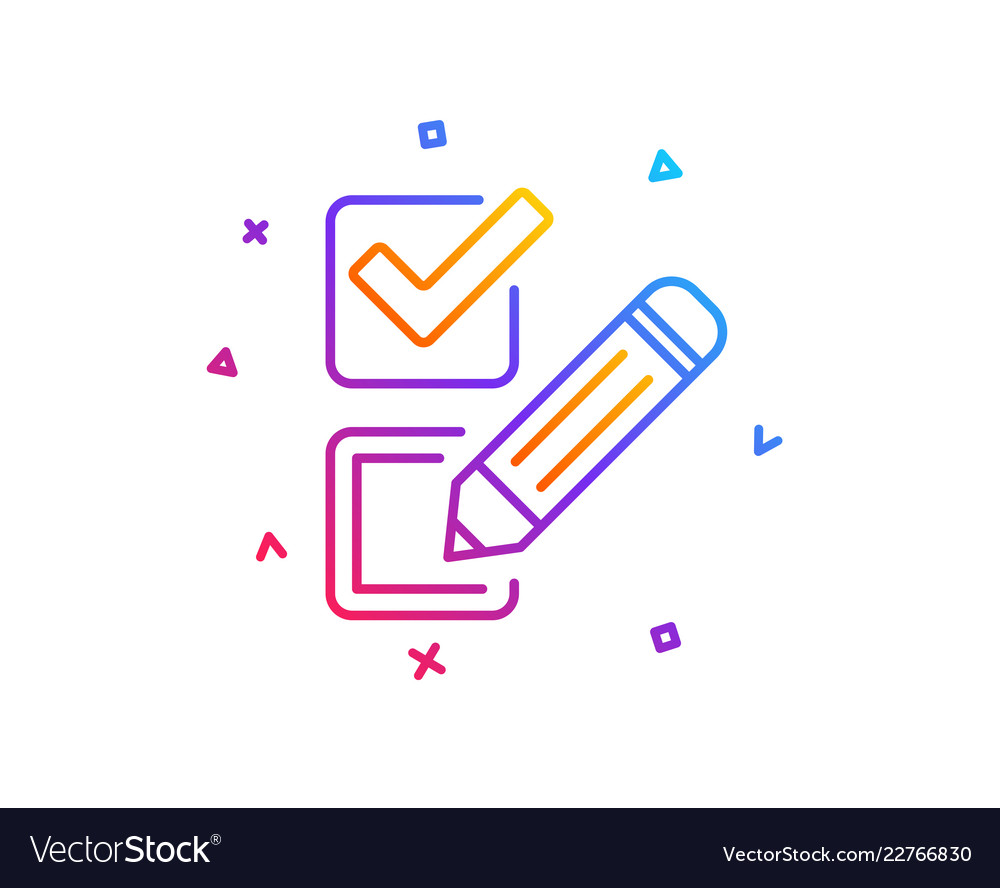 Checkbox line icon survey choice sign