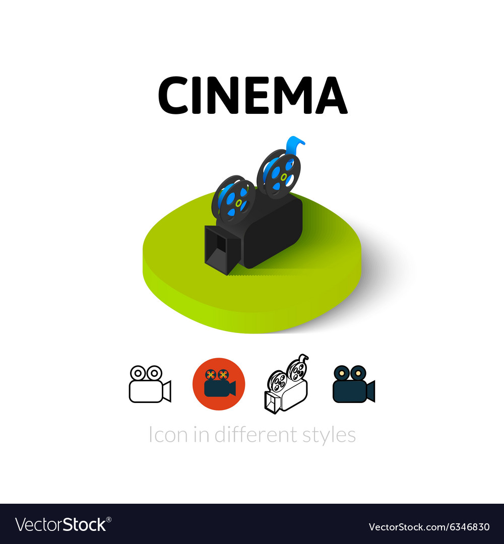 Cinema icon in different style Royalty Free Vector Image