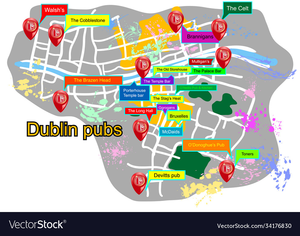 Dublin Pubs Royalty Free Vector Image VectorStock