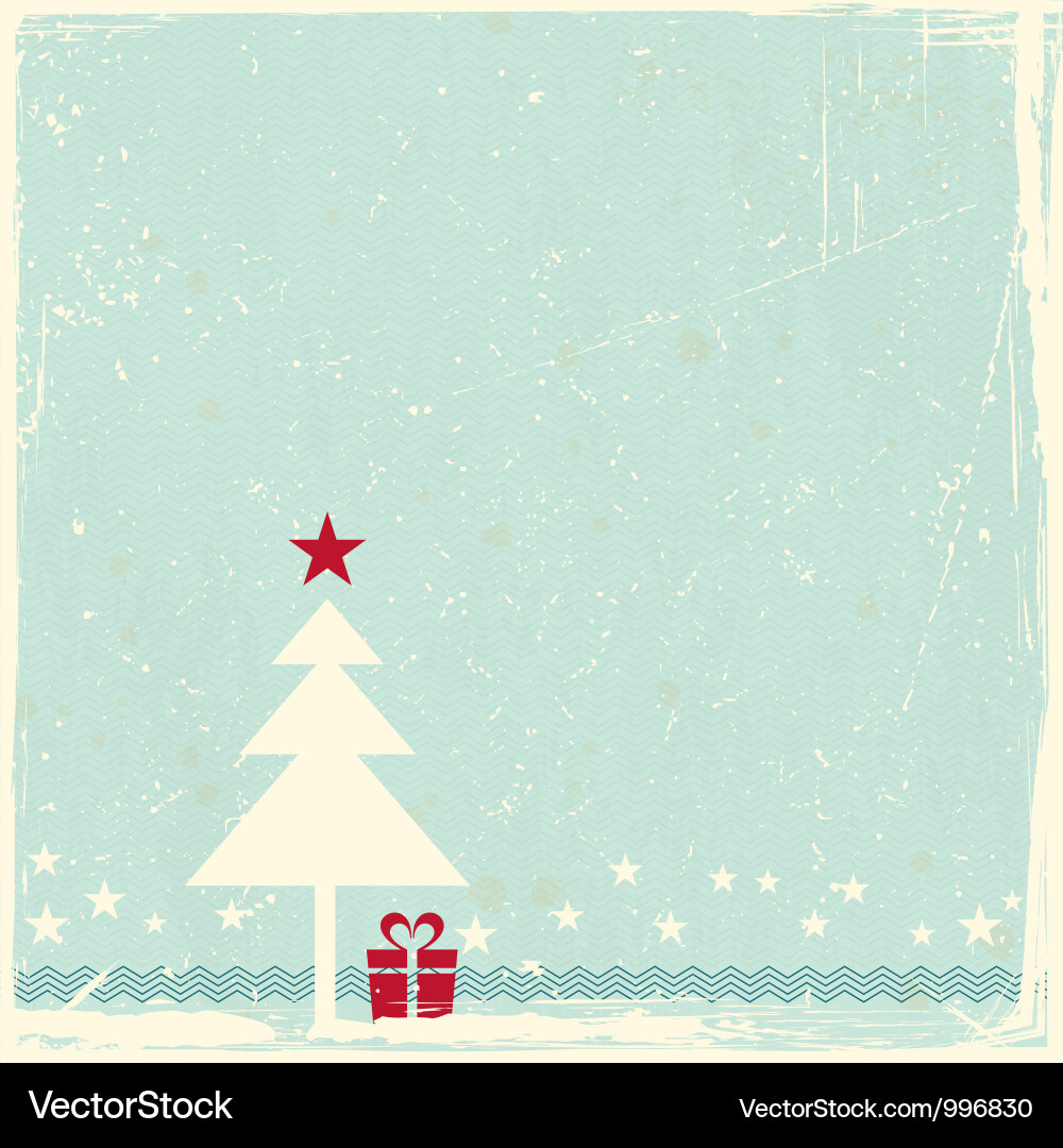 Grunge background with Christmas tree Royalty Free Vector