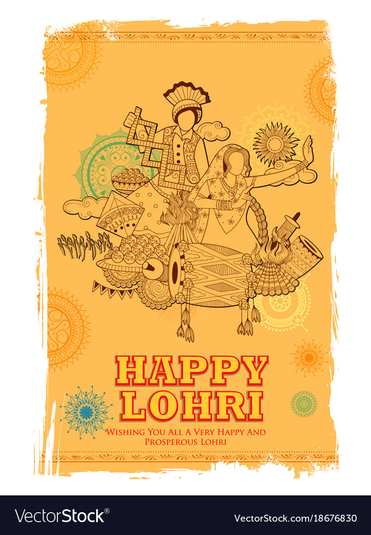 Happy lohri holiday background for punjabi