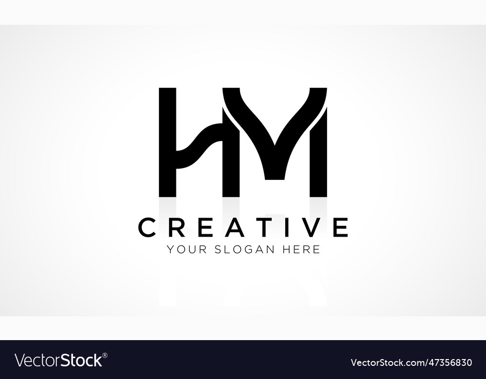 Hm letter logo design template alphabet initial Vector Image