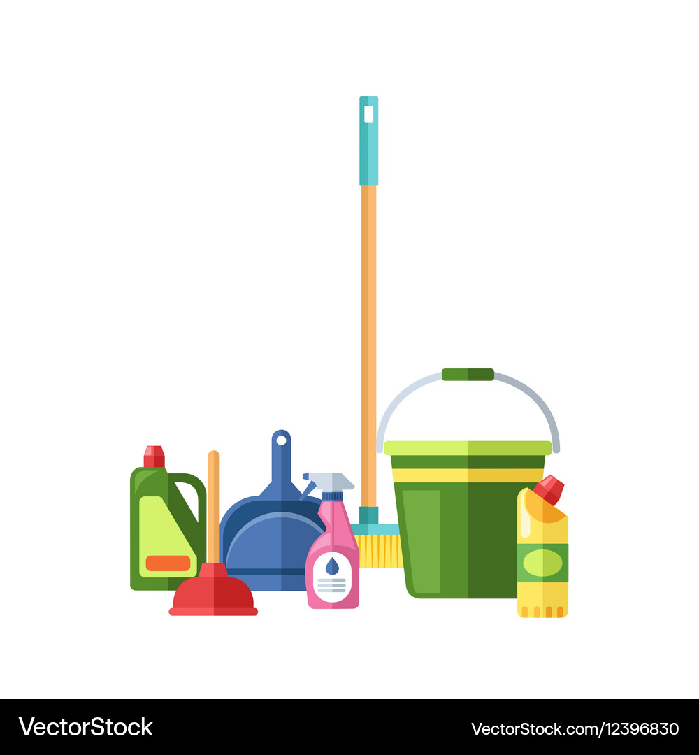 House cleaning tools Royalty Free Vector Image