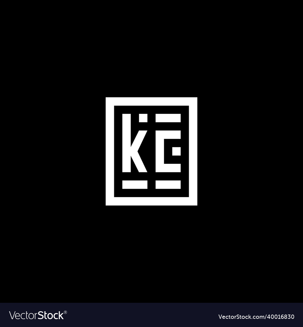 Kc initial logo with square rectangular shape Vector Image Kc initial logo with square rectangular shape