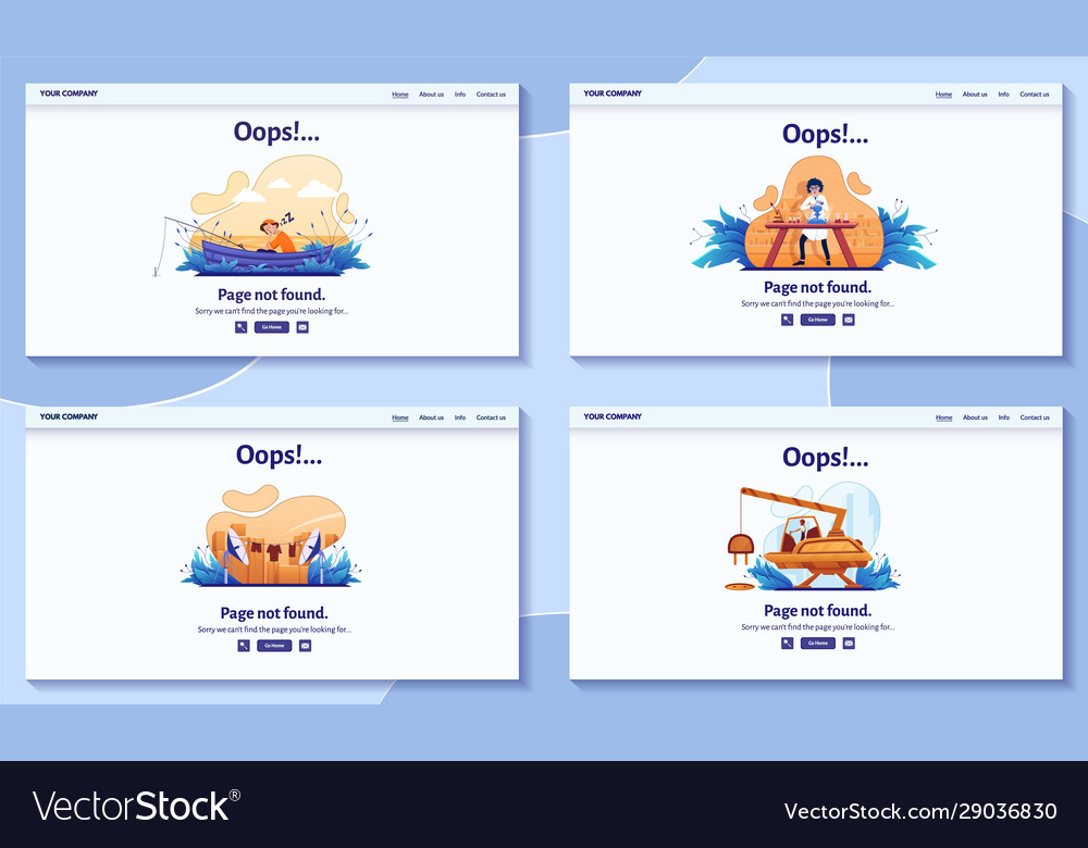 Page not found 404 error message for website Vector Image Page not found 404 error message for website