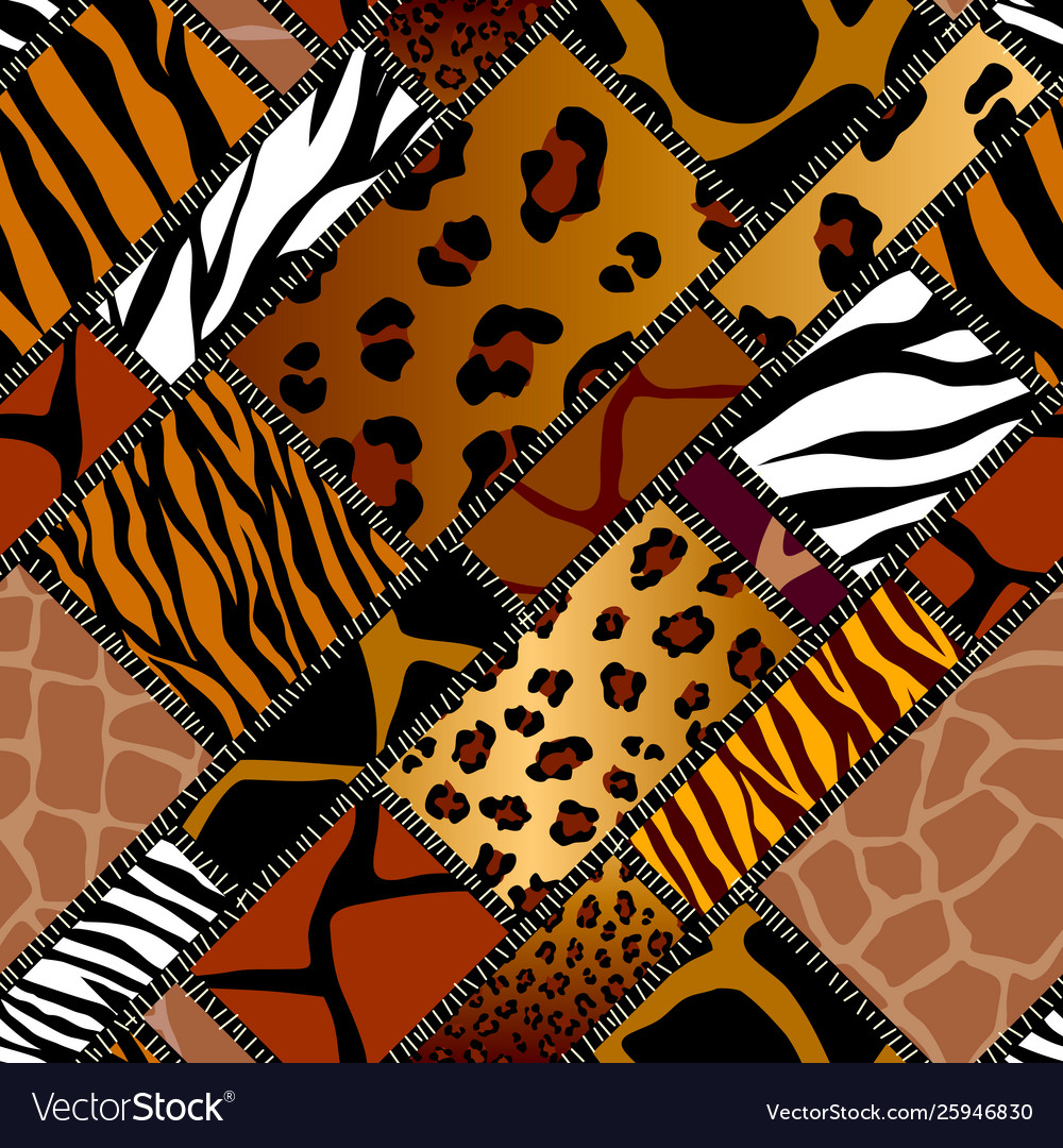 Patchwork textile pattern seamless quilting vector image Patchwork textile pattern seamless quilting