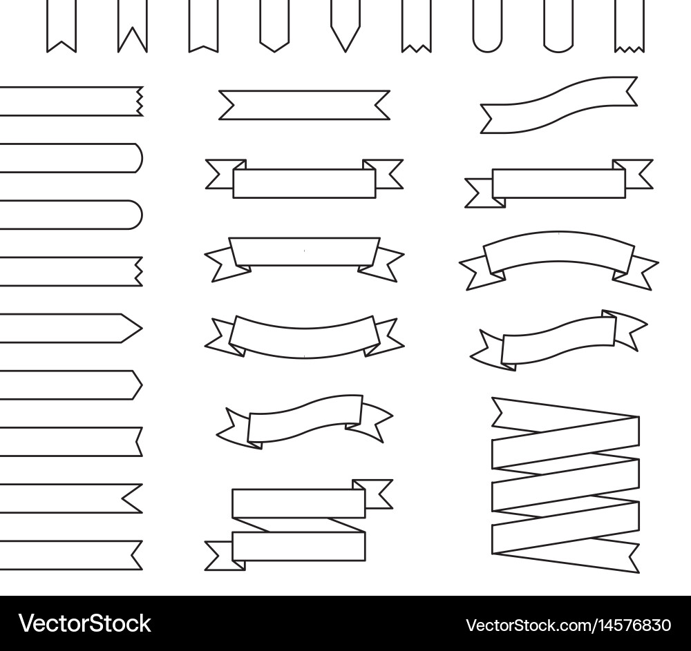 Ribbons set design Royalty Free Vector Image - VectorStock